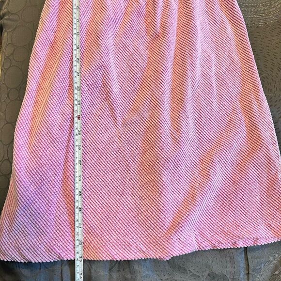 Free People Moon Flower Corduroy Mini Dress Size Medium Pink Puff Sleeve - Picture 11 of 12